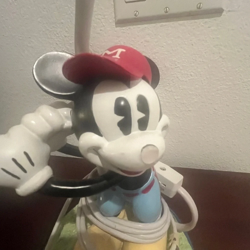 Mickey Mouse Baseball Lamp Kids Room Decor- Works No Shade